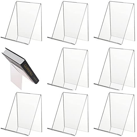 Buchständer Buchstütze aus Acryl, Buchaufsteller, Schrägsteller Prospekthalter, Prospektständer Buchaufsteller Acrylaufsteller, Tablet Halter Buchstützen (8)