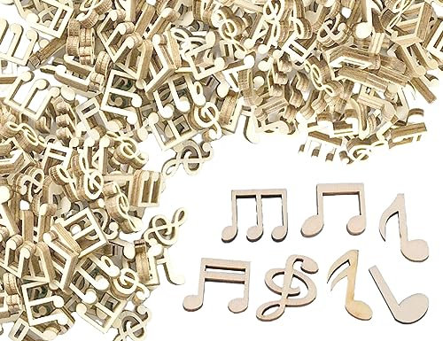 KAPSING 200 pezzi nota musicale in legno deco, nota decorativa mista, legno deco sparso per concerti scrapbooking musica festa matrimonio