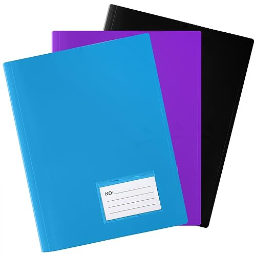 3 Stück 110 Hüllen Sichtbuch A4, Mappe mit Klarsichthüllen A4 | Sichtbuch mit Klarsichthüllen für Dokumente, Urkunden, Portfolio（3 Farben）