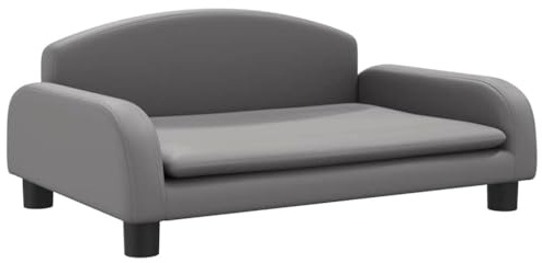 vidaXL Kindersofa, Couch für Kinder, Kindercouch mit runden Kanten, Kindersessel Minisofa Polstersofa Kindermöbel Sofa Kinderzimmer, Grau Kunstleder