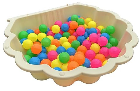 TikTakToo Arena y concha de agua I Caja de arena (arena) llena de 100 bolas de juego de colores (1 pieza)