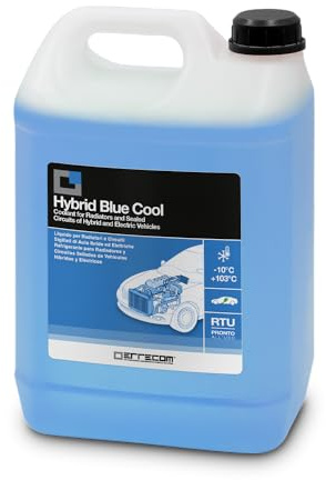 ERRECOM Hybrid Blue Cool, Liquide de Radiateur pour Voitures Hybrides et électriques -10°C/+103°C, antigel avec Paquet d'inhibiteurs OAT avec phosphates, Prêt à l'emploi, 5 litres