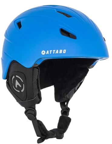 ATTABO Skihelm Kinder S200 In-Mold Konstruktion | Skihelme mit Aktive Belüftung | Brillenhalterung | Sicherheitshelm |Snowboard, Skiing, Hockey | Helm Kinder 50-54cm