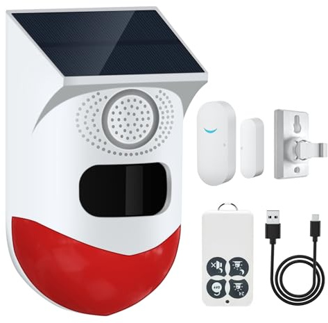 Yasorn RF Infrarot Alarm Türalarm mit Fernbedienung, 120db Infrarotsensor Reichweite 12m/110°, IP67 Wasserdichtigkeit, Perfektes Alarmsystem für Garagen, Bauernhöfe un