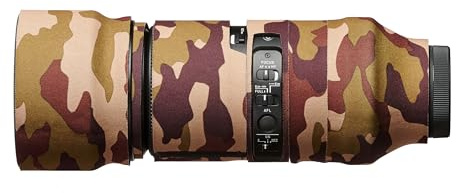 easyCover - Lens Protection Camouflage Cover - Objektivschutz - Schutz für Ihr Kameraobjektiv - Geeignet für Sigma 100-400mm f5-6.3 Contemporary DG DN OS (For Sony FE and L mounts) - Braune Camouflage