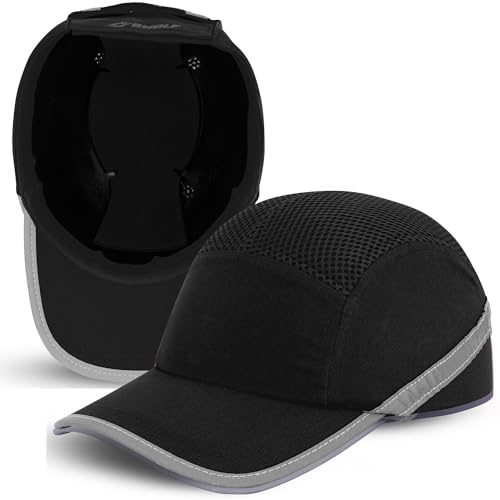 BWOLF Casquette anti-chocs homme coque ABS EN 812 bandes réfléchissantes noir