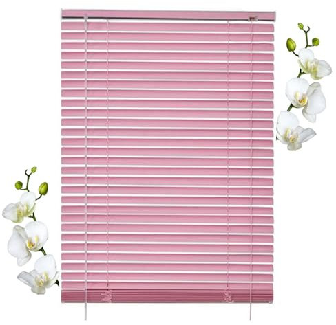 Aluminium Venetian Blinds for Windows Doors, 40/60/85/105/110/125cm Pink Window Blinds, Horizontal Venetian Blinds, Blackout Window Shades,WxH-110x110cm/43.3 * 43.3in