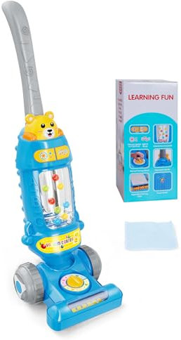 FS Kids Vacuum Toy That Works with Lights & Sounds, Pretend Play Toy Vacuum for Toddlers 3-5, Kids Cleaning Toy Set for Boys and Girls 3 4 5 Years Old, Toddler Cleaning Set with Ball-Popping Action