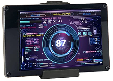 Pc Temperature Display, Pc Case Screen Gaming Pc Parts 3.5 Inch Computer Temp Monitor with Computer Temp Monitor, Holder and USB Cable for Any Setting, Protecting Your Eyes While