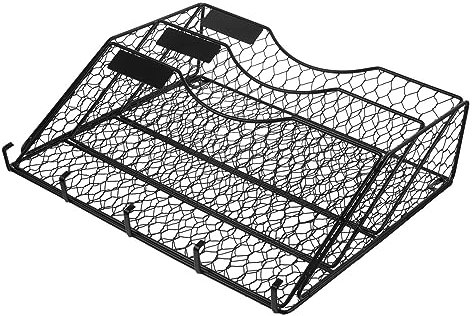 FOYTOKI Wand Organizer Mit Haken Metall Bücherregal Für Zeitschriften Und Dokumente Hängender Aufbewahrungskorb Für Büro Zuhause Und Schule Und Praktisch