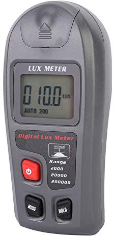 Luxómetro Electrónico Digital de Mano, Fotómetro Iluminómetro con Luxómetro Digital de Rango 200.000