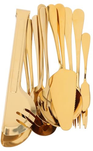 HOMOBABE Cubiertos De Acero Inoxidable Para Buffet Postres y Pasteles Incluye Cuchara Tenedor y Espátula Para Servir Alimentos Eventos