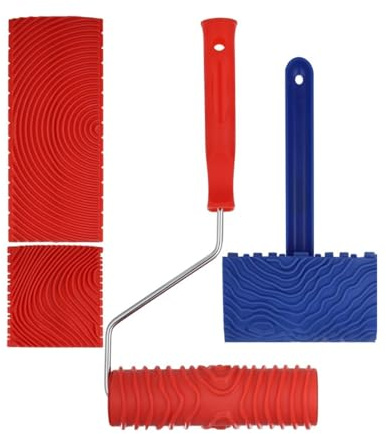 Rodillo de textura de goma respetuoso con las manualidades que produce madera natural, herramienta de pintura de pared para proyectos de renovación del hogar, herramienta de pintura de pared