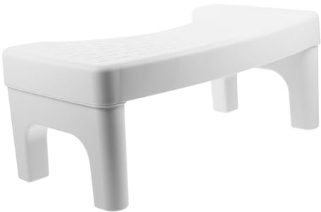 TOGEVAL Sgabello Capacità di Carico Elevata Bianco per Wc in Plastica e Design Compatto per Bagni Domestici e Bagni Pubblici