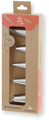Set 5 douilles en inox et 3 poches jetables - Alice Délice