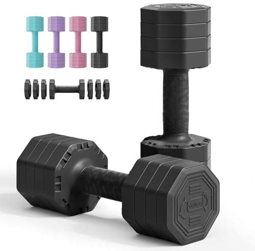 Yoleo Verstellbare Hantel Set Von 2, 4 In 1 Freie Gewichte Hanteln Set FüR Home Gym, 2kg 3kg 4kg 5kg Hanteln Paar Mit Tpu Weicher Gummigriff FüR Den Ganzen KöRper üBung Training (Schwarz)