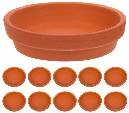 Artibetter Vassoio per Vaso da Fiore Rotondo 10 Pezzi in Terracotta Rossa | Interno ed Esterno, Semplice da Usare e Riporre, Mantiene Pulite le Superfici, Arancia