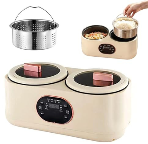 Cuociriso a Basso Contenuto di Zuccheri con Doppia Funzione di Cottura, Schermo Touch Intelligente, 3,6L, Multifunzione, Pentola a Cottura Lenta, Hotpot