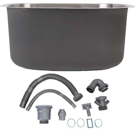 Lavello da a vasca singola in acciaio inossidabile 304 sottopiano design rettangolare lavabo resistente antiruggine per bar bagno facile da pulire durevole 38,5x32,5x18,5 cm