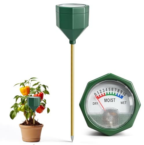 Misuratore di umidità del suolo, sensore igrometro per piante in vaso, giardino, fattoria e prato, uso interno ed esterno, nessuna batteria richiesta, verde