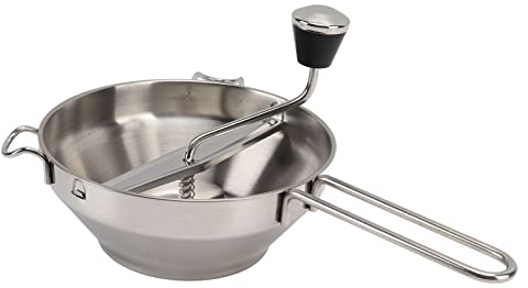 TIKATARER Moulin Alimentaire Manuel, Moulin de Cuisine en Acier Inoxydable, Broyeur Alimentaire avec 3 Plaques de Broyage pour Aliments Fins, Moyens et Grossiers, 2 Poignées Antidérapantes