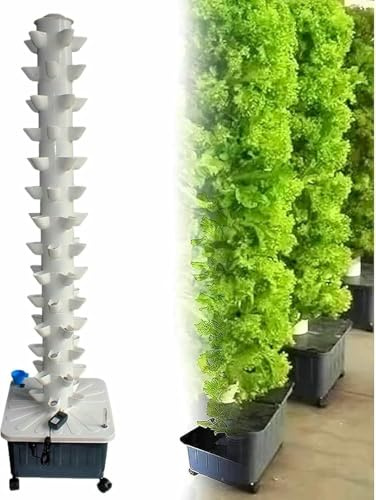 PLSZLL Coltivazione idroponica - Torre idroponica a 14 Strati e 70 Fori, Smart Garden per la Coltivazione in Serra Indoor