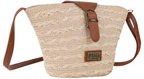 Lois - Bolsos Bandolera Mujer Rafia estilo casual elegantes. Bandolera Mujer Verano para diario moderno, Natural