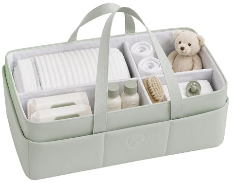 KOALA BABYCARE Cesta Organizadora Bebé – Organizador Cambiador Bebé con Divisores Extraíbles, Organizador Pañales Bebé para Pañales, Toallitas y Accesorios