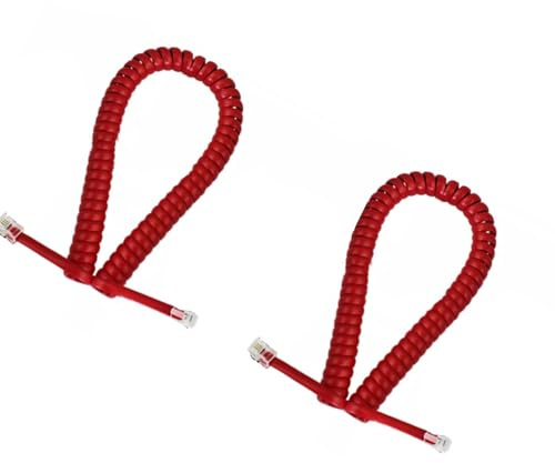 ZwaitL Cavo telefonico RJ12 4P4C, 200/250/300/350 cm, design a molla, contatti placcati oro, per trasmissione vocale chiara, cavo elastico a molla