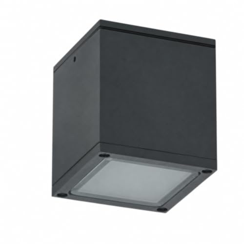 Vetrineinrete® Applique da soffitto a cubo per esterno moderno lampada plafoniera con attacco GU10 per balcone terrazzo patio IP54 (Grigio)