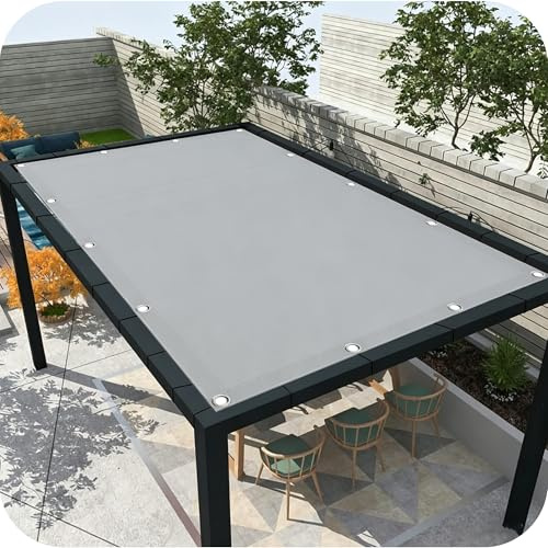 Toldo Vela de Sombra Impermeable 2X6M Rectangular Vela Sombra Exterior Protección Rayos UV Resistente al Desgarro para Terraza Balcon Patio Exteriores Jardín con Ojales y Cuerdas - Gris Claro