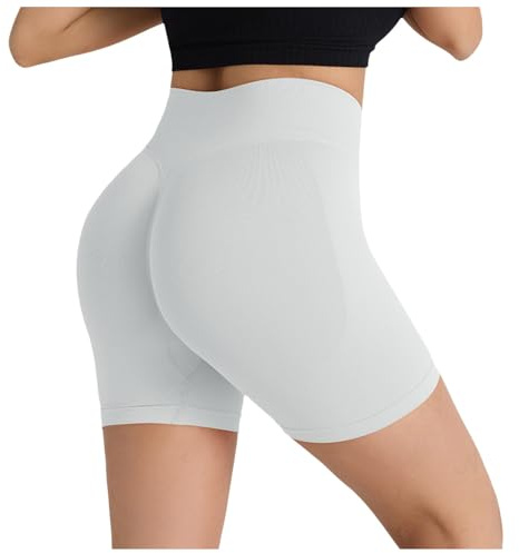 Pantalones cortos de yoga de cintura alta para mujer, para gimnasio, cintura alta, color negro, ropa deportiva elástica para motociclista, ajuste de meter para rutas de correr, fitness y uso diario