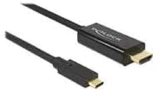DeLock Kabel USB Type-C Stecker > HDMI Stecker (DP Alt Mode) 4K 60 Hz 2 m Schwarz