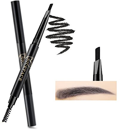 NICEFACE Sopracciglio Matita Sopracciglio nero a doppia estremità impermeabile (nero/Black # 1)