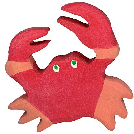 cama24com Krebs Holzfigur von Holztiger Holzspielzeug Krabbe Meerestiere Unterwasserwelt mit Palandi® Sticker