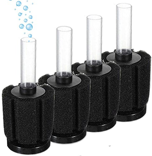 Aquapapa Bio Sponge Filter Air Pump Driven Up to 20 Gallon Each, Breeding Fry Betta Shrimp Fish Tank Aquarium (Small 4-Pack)