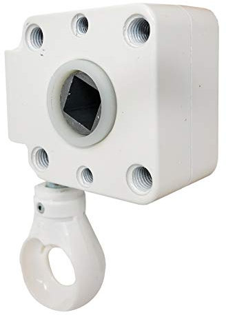 DIWARO.® | Schneckengetriebe für Markisen | 7:1 | Kugelöse | 13mm Innenvierkant | RAL 9010 reinweiss | Markisengetriebe