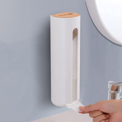 FemKey Porta Dischetti Struccanti, Porta Trucchi Dischetti da Parete, Scatola Organizer per Dischetti con Coperchio Legno, Dispenser per Dischetti di Cotone, Contenitori Dischetti Cotone per Bagno