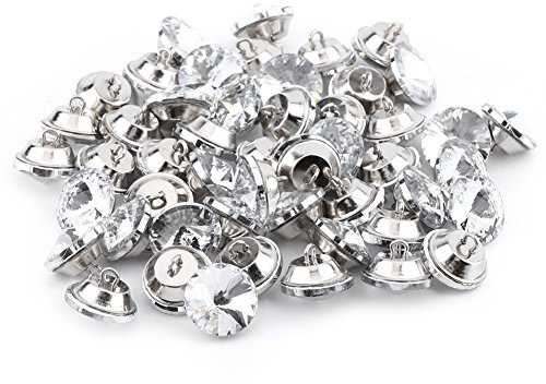 50st kristallknappar för sömnad strass kristallklar fästning med metallknappar sömnad soffa DIY hantverk dekoration tillbehör för sömnad bröllop(25mm)