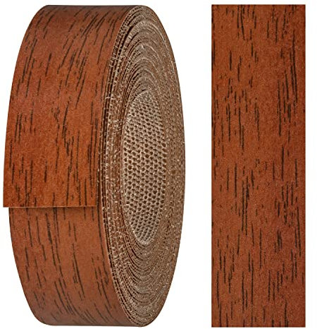 haggiy Kantenumleimer aus Melamin mit Schmelzkleber, 21 mm x 5 m | Umleimer zum Aufbügeln f. Regalbretter & Platten | Kantenband - Dekor: Nussbaum