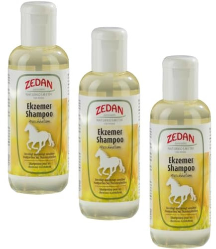 RL24 Zedan - Pferdeshampoo | Ekzemershampoo für Pferde | Waschbalsam reinigt schonend | Mähnenshampoo mit D-Panthenol, Betain, Rosmarinsöl | bei Schuppen & Juckreiz | 3 x 250 ml Flasche (3er Set)