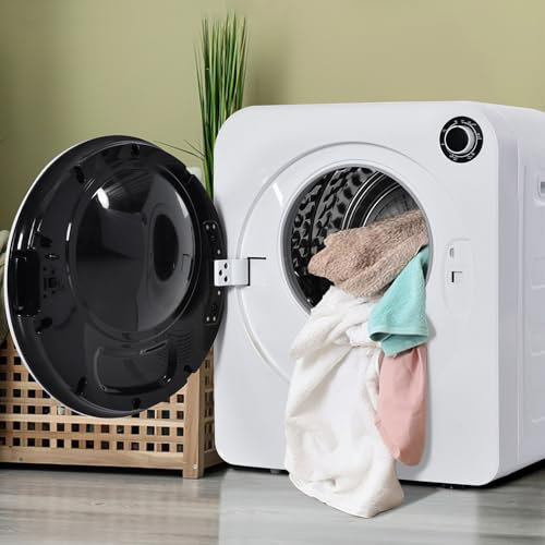Qiang Séche Linge Portable Séchage à évacuation,830w,3 Kg,Sélection De La Chaleur,Compact : 49 X 39 X 59Cm (Lxhxp),Tambour INOX,Blanc pour Différents Modes De Séchage [Classe énergétique C]