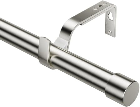 Extendable Curtain Rods 76-208cm, Dia 25mm Splicing Curtain Pole with Adjustable Brackets for eyelet curtains, Heavy Duty Decorative Windows Rods for Bedroom, Living room