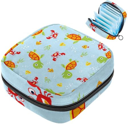 Turtle-390 Set für die erste Periode für Mädchen, Tampon-Slipeinlagen, Menstruations-Geldbörse, Stilleinlagen-Halter mit Reißverschluss, hygienischer Serviettenbeutel-Organizer