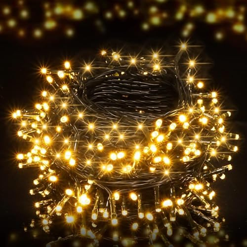 ZFAUOL Batterie-Lichterkette, 40 m, 300 LEDs, batteriebetrieben, warmweiße Weihnachtslichter für Innen- und Außenbereich, Terrasse, Schlafzimmer, Party-Dekorationen