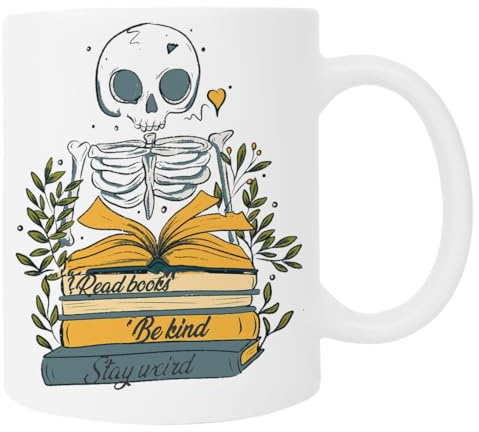 Pinitotee Read Books Be Kind Stay Weird Taza Blanca Taza De Café De Cerámica
