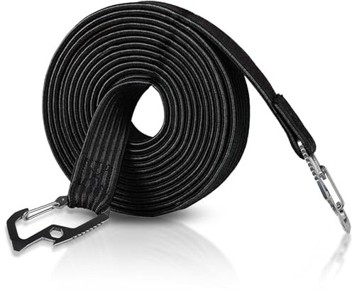 Extra long bungee cords with hooks,Bungee cords with hooks,Highly Stretchy Clips Bike Motorbike Luggage Cord Rope,Great for Hand Carts, Cargo, Camping (2 Meter Black)