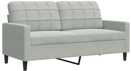 Gecheer 2-Sitzer-Sofa Polstersofa Doppelsofa Schlafsofa Relaxsofa Tagesbett Relaxcouch Loungesofa Schlafcouch Metallgestell,Sofabett Zweisitzer Samtsofa 157 x 77 x 80 cm (B x T x H) Hellgrau
