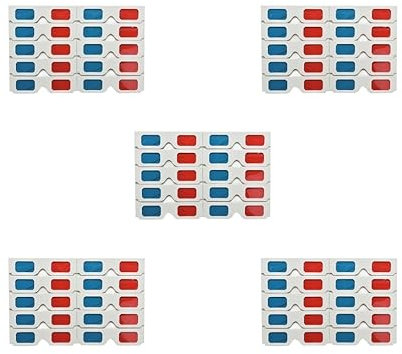 Tityvirnix Lot de 5 lunettes 3D universelles en papier anaglyphe rouge bleu pour jeu de film DVD vidéo TV 3D 14,5 x 3,8 cm