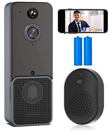 Video Doorbell Camera, Smart Home Wireless Video Doorbell Camera Digital Outdoor Door Bell Intercom HD Night Vision Security Protection,Smart Home Devices(With Battery)